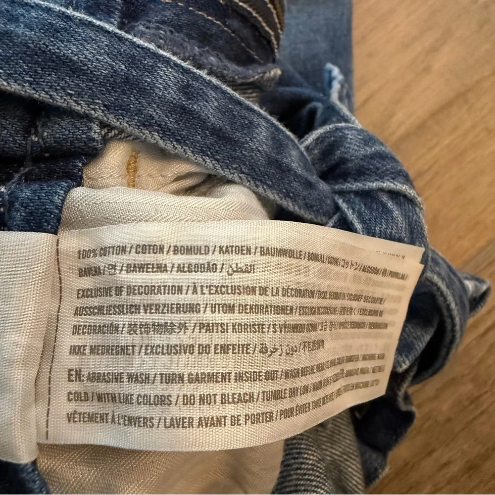 Hollister Women’s 25 Y2K Blue Denim Mini Skirt Belt Paperbag‎ Raw Hem High Rise
